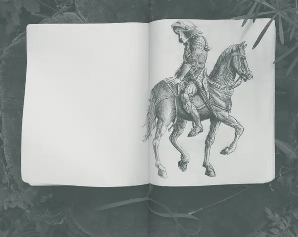 études pour figures de tarots, encre de chine sur carnet
