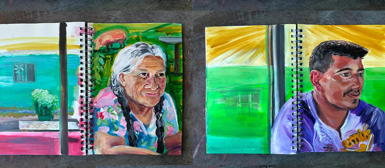Portraits of the inhabitants of the Comunidad de Paz (whose voices are part of the electronics)