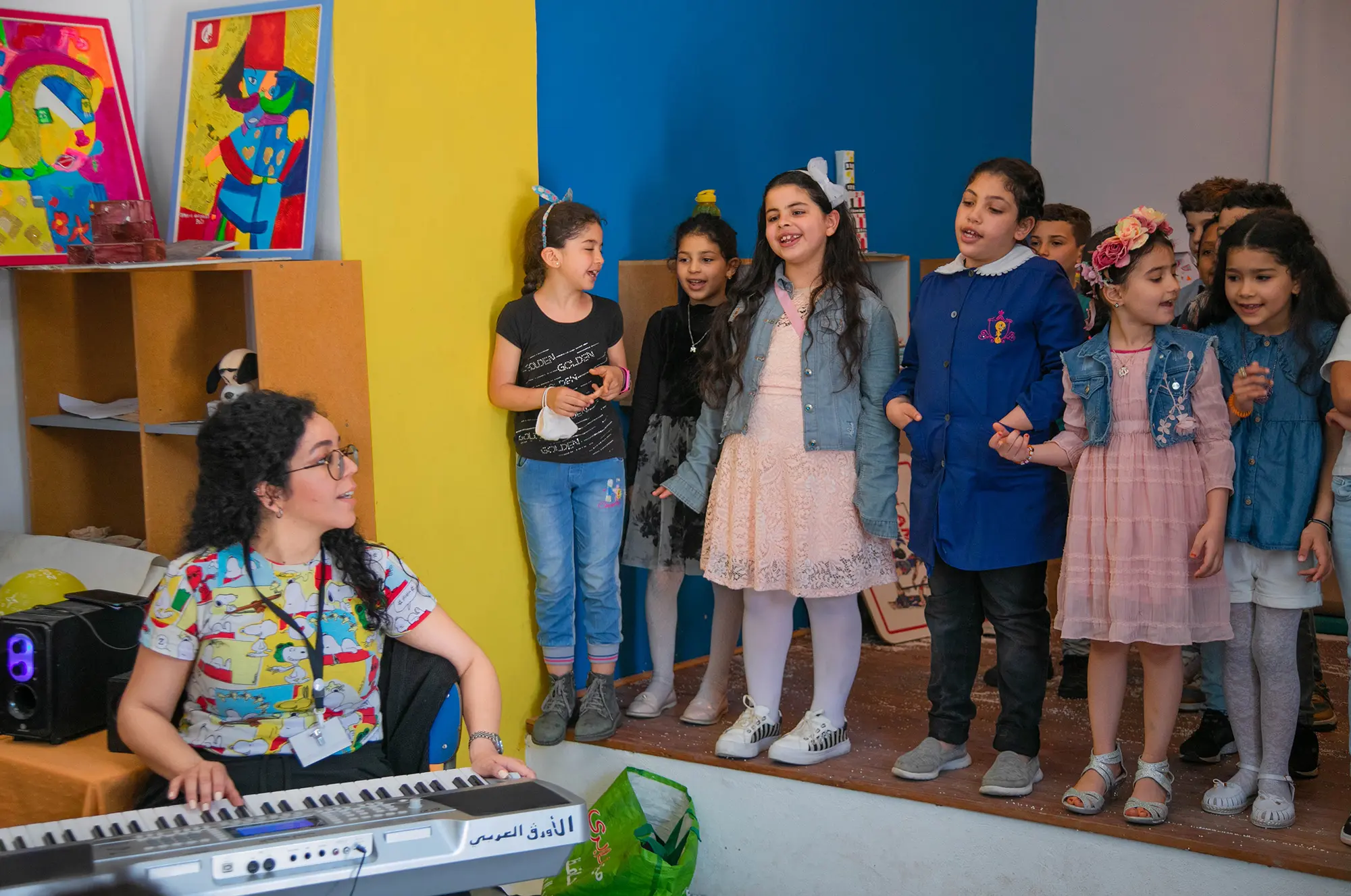 Musical awakening workshop led by Iqadh with the children of the Bab Souika school - medina of Tunis, 2021-2024