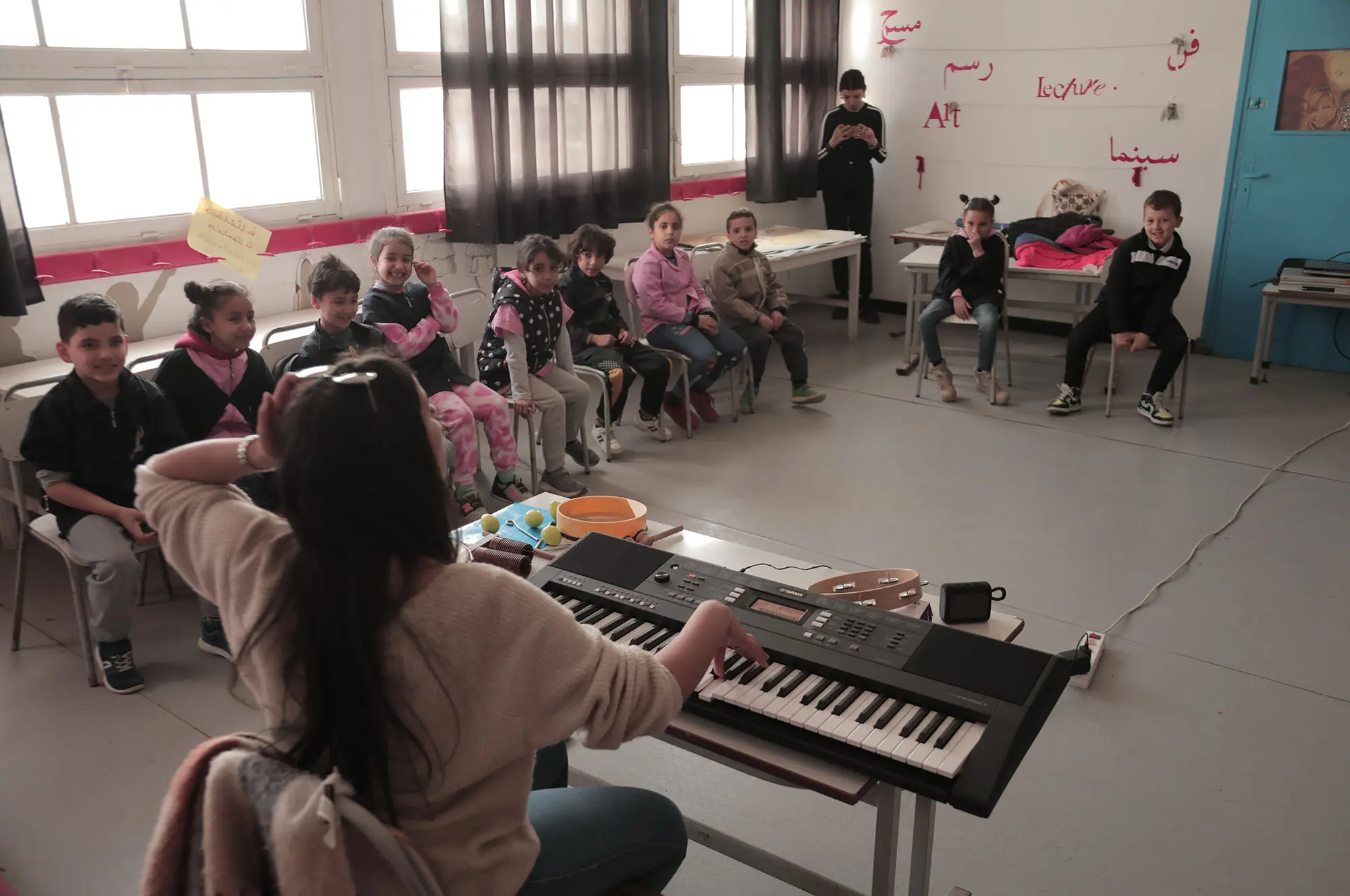 Atelier d'éveil musical par Iqadh avec les enfants de l'école de la Hafsia- médina de Tunis, 2021-2024