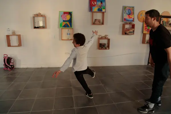 Introduction to dance workshop at the Bab Souika school, medina of Tunis, led by Hichem Chebli, Art and Education Programme, 2023.