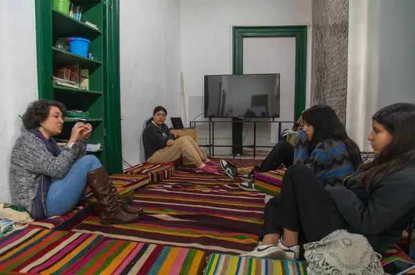 Cinema workshop and film analysis with Sentiers-Massarib as part of the Winter Camp of the Art and Education programme at L'Art Rue, March 2023.