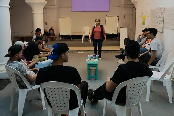 Atelier d’engagement civique pour les jeunes de la médina , juin 2021.