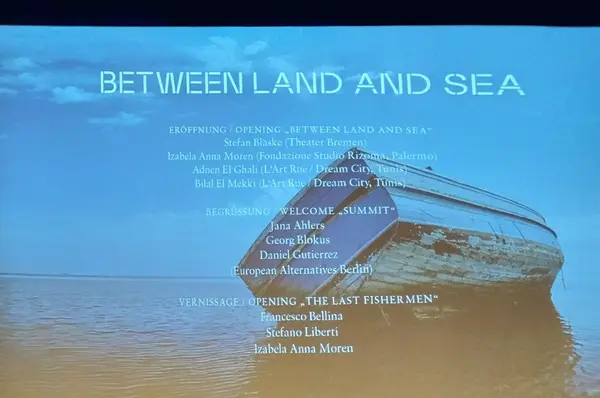 Bilel El Mekki et Adnen El Ghali de L’Art Rue à Brême dans le cadre du Sommet Between Land and Sea, novembre 2022.