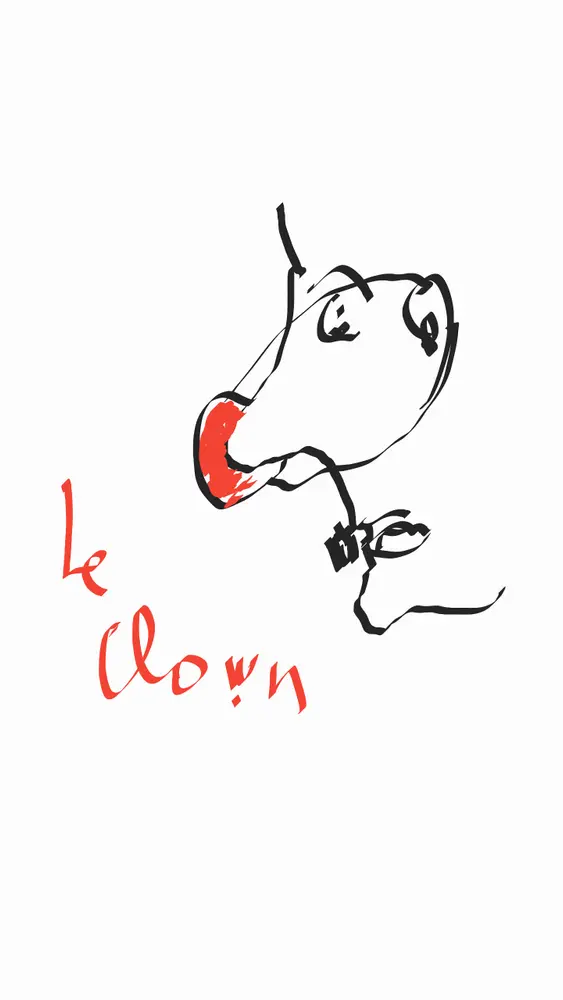 Dessin du clown de Gilles Defacque