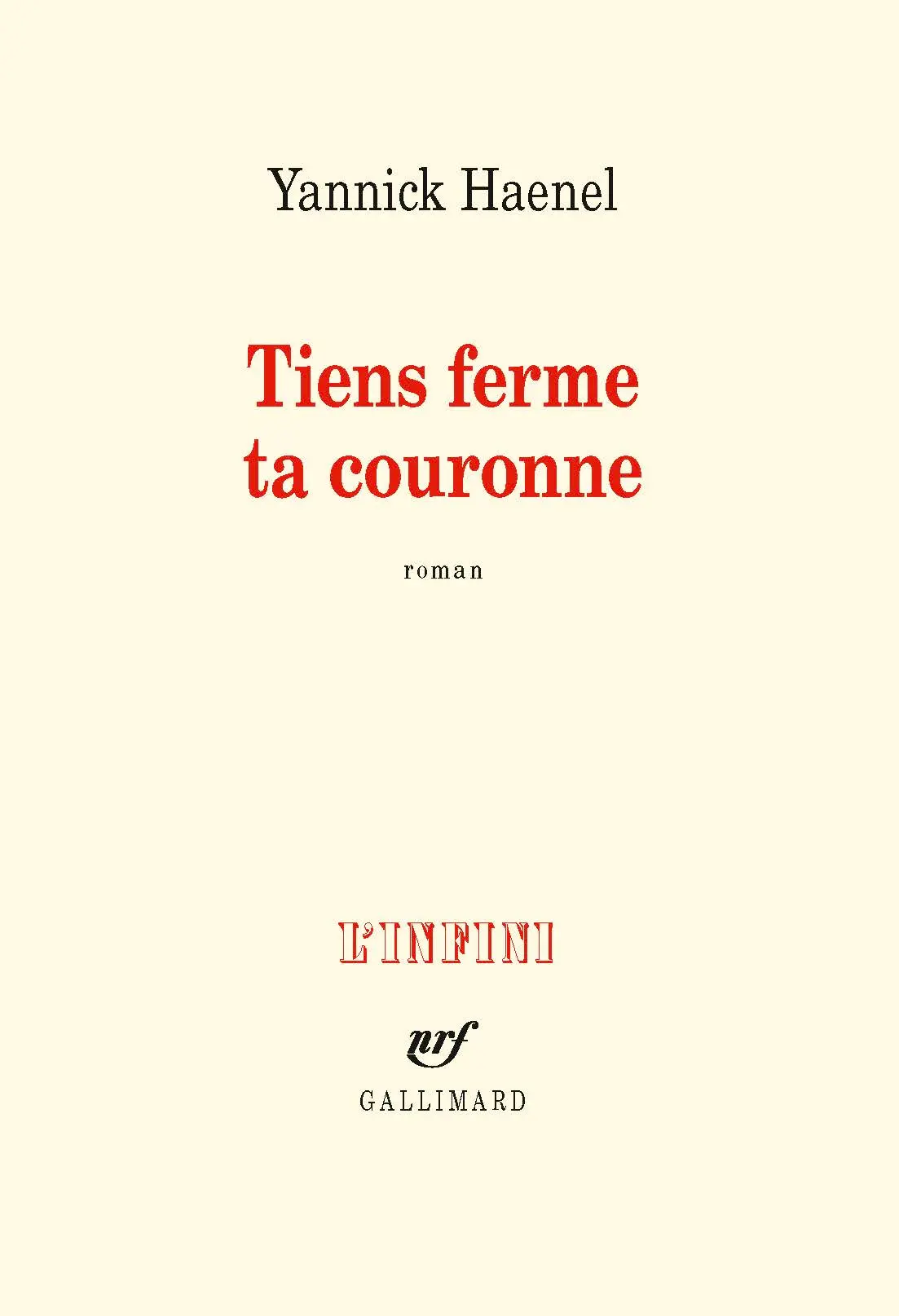Couverture "Tiens ferme ta couronne"